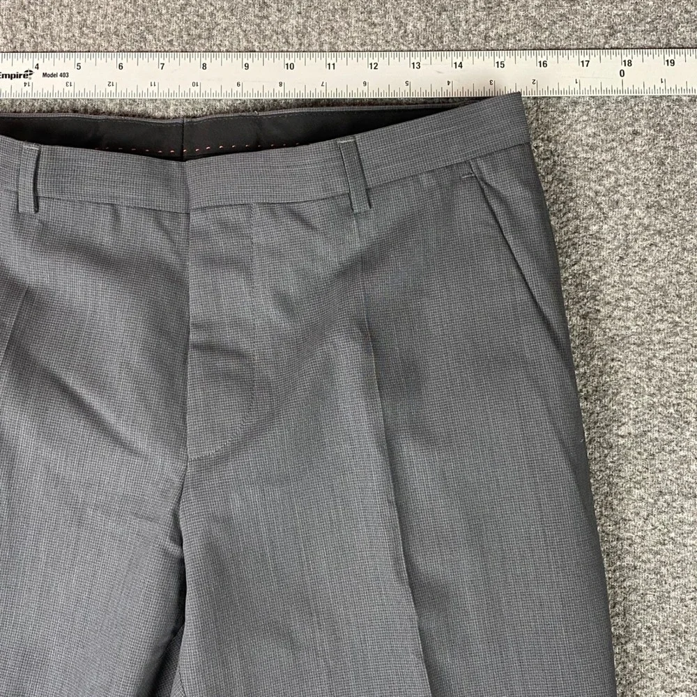 Hugo Boss Dress Pants‎ 30R 31x29 HimenHM Gray Wool Silk Blend Luxury Trouser New